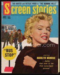 8m157 SCREEN STORIES magazine August 1956 sexy Marilyn Monroe better than ever in Bus Stop!