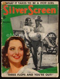 8m120 SILVER SCREEN magazine December 1938 Gary Cooper & Merle Oberon + art by Marland Stone!