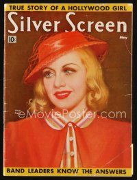 8m113 SILVER SCREEN magazine May 1938 artwork portrait of pretty Ginger Rogers by Marland Stone!