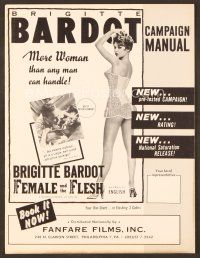 8m382 LIGHT ACROSS THE STREET pressbook R60 sexy Brigitte Bardot, Female and the Flesh!