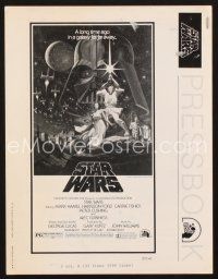 8m436 STAR WARS pressbook '77 George Lucas classic sci-fi epic, lots of poster images!