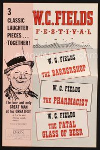 8m452 W.C. FIELDS FESTIVAL pressbook '60s The Barbershop, The Pharmacist, The Fatal Glass of Beer!