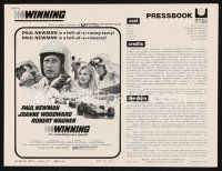 8m455 WINNING pressbook R73 Paul Newman, Joanne Woodward, Indy car racing art by Howard Terpning!
