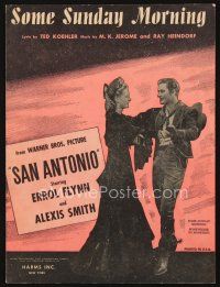 8m326 SAN ANTONIO sheet music '45 Errol Flynn & Alexis Smith dancing, Some Sunday Morning