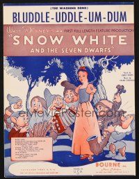 8m330 SNOW WHITE & THE SEVEN DWARFS sheet music R70s Disney classic, Bluddle-Uddle-Um-Dum!