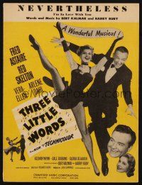 8m337 THREE LITTLE WORDS sheet music '50 Fred Astaire, Red Skelton, Vera-Ellen, Nevertheless!