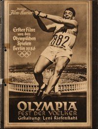 8m272 OLYMPIAD German program '38 Leni Riefenstahl's 1936 Munich Olympics documentary!