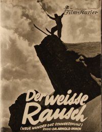 8m291 WHITE INTOXICATION German program '31 Arnold Fanck skiing documentary with Leni Riefenstahl!