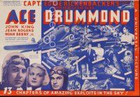 8m343 ACE DRUMMOND pressbook '36 Captain Eddie Rickenbacker's amazing exploits in the sky, serial!