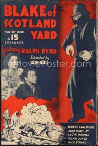 8m351 BLAKE OF SCOTLAND YARD pressbook '37 cool detective serial artwork!