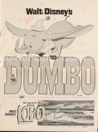 8m366 DUMBO/LEGEND OF LOBO pressbook '72 Walt Disney double-bill, Elephants & Wolves!