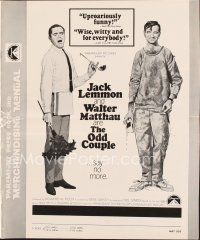 8m394 ODD COUPLE pressbook '68 full-length art of best friends Walter Matthau & Jack Lemmon!