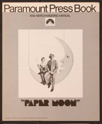 8m398 PAPER MOON pressbook '73 great image of smoking Tatum O'Neal with dad Ryan O'Neal!
