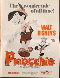 8m403 PINOCCHIO pressbook R71 Disney classic cartoon about a wooden boy who wants to be real!