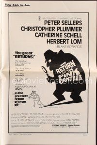 8m407 RETURN OF THE PINK PANTHER pressbook '75 Peter Sellers as Inspector Jacques Clouseau!