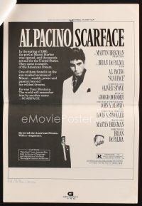 8m420 SCARFACE pressbook '83 Al Pacino, Michelle Pfeiffer, Brian De Palma, Oliver Stone