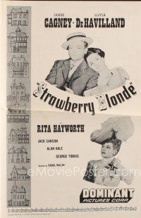 8m437 STRAWBERRY BLONDE pressbook R57 James Cagney, Olivia De Havilland, Rita Hayworth!
