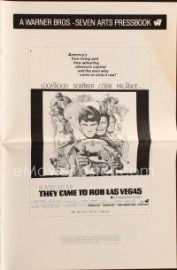 8m442 THEY CAME TO ROB LAS VEGAS pressbook '68 Gary Lockwood, cool art including roulette wheel!