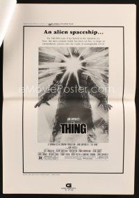 8m443 THING pressbook '82 John Carpenter sci-fi horror, the ultimate in alien terror!
