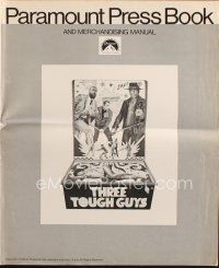 8m444 THREE TOUGH GUYS pressbook '74 Isaac Hayes & Fred Williamson got their own mean game!