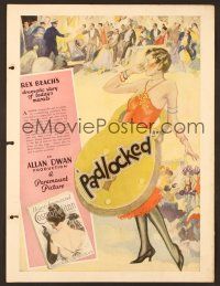 8p013 PADLOCKED campaign book page '26 art of Lois Moran sunning on beach and literally shackled!