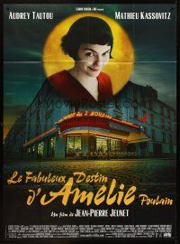 8p560 AMELIE French 1p '01 Jean-Pierre Jeunet, great image of Audrey Tautou over storefront!
