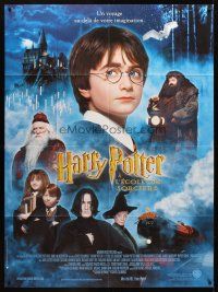 8p595 HARRY POTTER & THE PHILOSOPHER'S STONE French 1p '01 cool cast montage image!