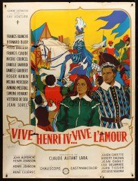 8p620 LONG LIVE HENRY IV LONG LIVE LOVE style B French 1p '61 cool medieval art by Guy Gerard Noel!
