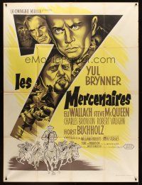 8p623 MAGNIFICENT SEVEN French 1p R1960s Yul Brynner, Steve McQueen, John Sturges, different art!