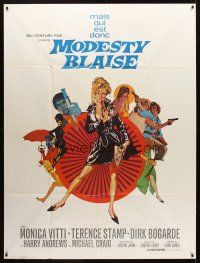 8p627 MODESTY BLAISE French 1p '66 Bob Peak art of sexiest female secret agent Monica Vitti!