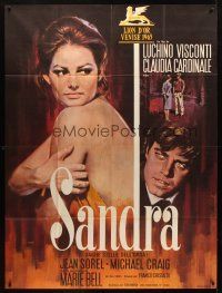 8p642 SANDRA French 1p '65 Luchino Visconti, art of sexy Claudia Cardinale by Jean Mascii!