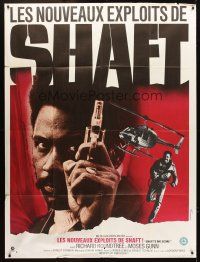 8p645 SHAFT'S BIG SCORE French 1p '72 great close up of mean Richard Roundtree with big gun!