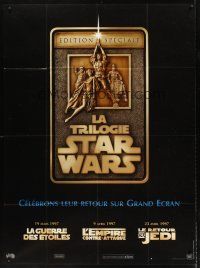 8p652 STAR WARS TRILOGY French 1p '97 George Lucas, Empire Strikes Back, Return of the Jedi!