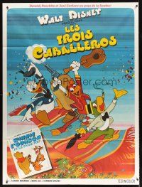 8p657 THREE CABALLEROS French 1p R70s Disney, artwork of Donald Duck, Panchito & Joe Carioca!