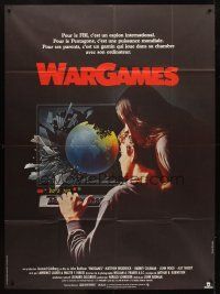 8p662 WARGAMES French 1p '83 teen Matthew Broderick plays video games to start World War III!