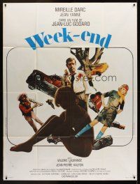 8p663 WEEK END French 1p '68 Jean-Luc Godard, great montage with sexy Mireille Darc!