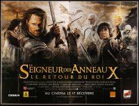 8p547 LORD OF THE RINGS: THE RETURN OF THE KING DS advance French 93x124 '03 Peter Jackson, cast!