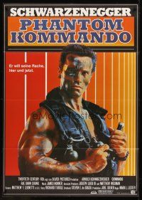 8p312 COMMANDO German 33x47 '85 Arnold Schwarzenegger is going to make someone pay!