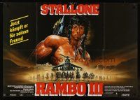 8p316 RAMBO III German 33x47 '88 best different art of Sylvester Stallone by Renato Casaro!