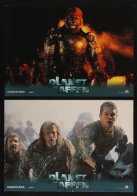 8p326 PLANET OF THE APES 4 German LCs '01 Tim Burton, Mark Wahlberg, cool images!
