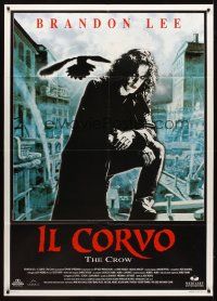 8p360 CROW Italian 1p '94 different close up of Brandon Lee in his final movie!