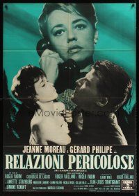 8p361 DANGEROUS LOVE AFFAIRS Italian 1p '62 Les Liaisons Dangereuses, Jeanne Moreau, Annette Vadim