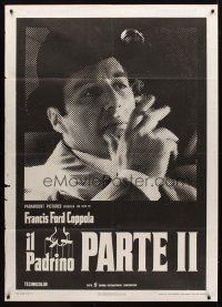 8p371 GODFATHER PART II Italian 1p '75 great different image of Al Pacino, Francis Ford Coppola!