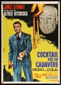 8p396 ROPE Italian 1p R63 different art of James Stewart & director Alfred Hitchcock by Nistri!