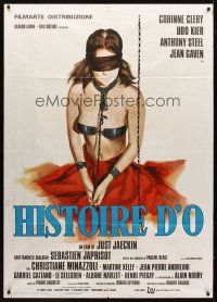 8p399 STORY OF O Italian 1p '76 Histoire d'O, completely different art of half-naked bound girl!
