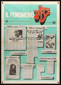 8p400 SUPER FLY Italian 1p R73 Ron O'Neal, different montage of newspaper ads!