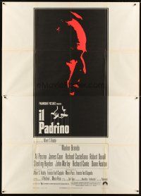8p337 GODFATHER Italian 2p '72 art of Marlon Brando in Francis Ford Coppola crime classic!