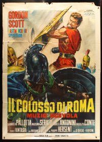8p339 HERO OF ROME Italian 2p '64 different art of Gordon Scott in battle by Renato Casaro!