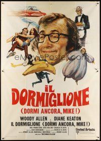 8p350 SLEEPER Italian 2p '74 Woody Allen, Diane Keaton, wacky different art by Averardo Ciriello!