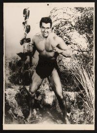 8p031 GORDON SCOTT 11.25x14.75 still '50s great full-length barechested portrait as Tarzan!